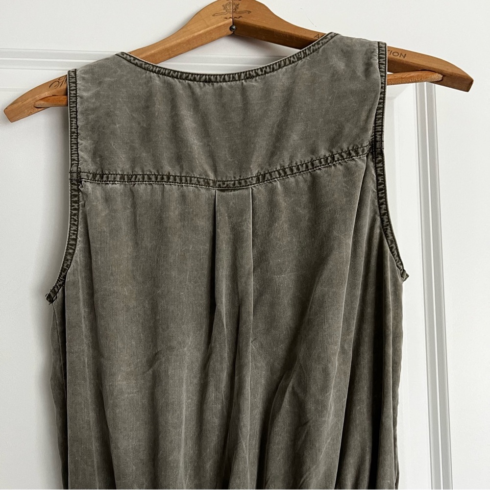 EXPRESS Zip Front Twill Utility Military Shorts One Piece Romper Green Size S - Picture 6 of 9